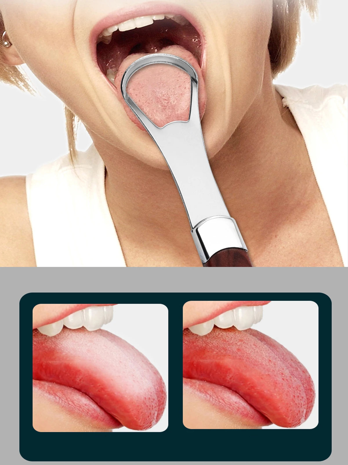 Fresh Breath All Day Tongue Scraper Brush Natural Bad Breath Remover Tongue Cleaning Tool Oral Hygiene Dental Care - Bakka shop