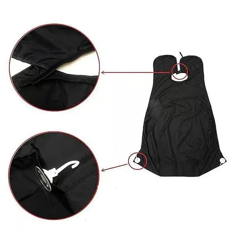 120*78 CM Beard and Mustache shaving apron for Shave with Suction Cups Attach to Mirror Hairdressing Removal Tools - Bakka shop