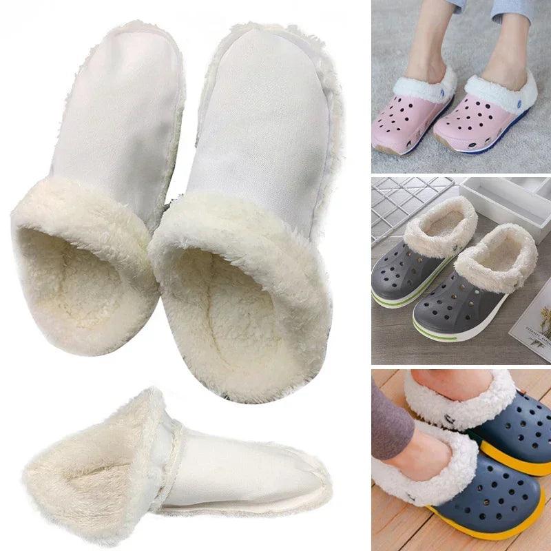 1 Pair Winter Warm Shoe Cover Inserts Replacement Fur Insoles Removable Soft Thickened Shoes Liners Plush Cover Accessories - Bakka shop