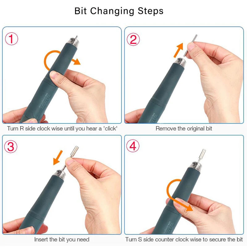Electric Dental Drill Brushless Micromotor 50000 RPM Polishing Handpiece Professional Manicure Drill Jewelry Drill Electric - Bakka shop