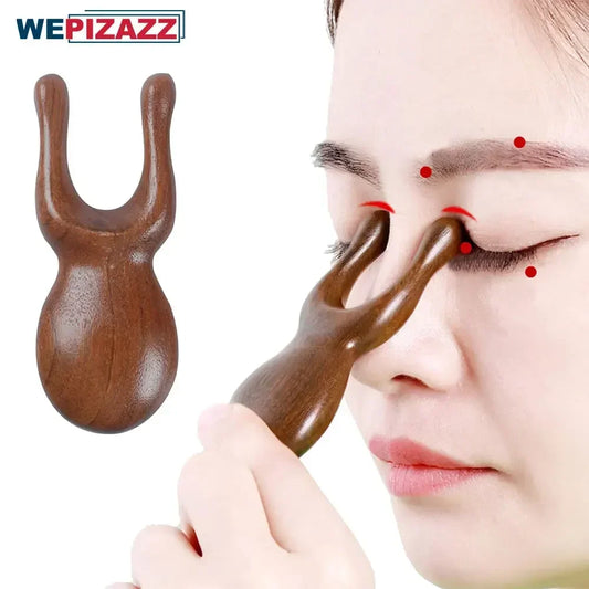 Natural Wooden Nose Guasha Massage Tools Anti-Static, Eyes Facial Wood Gua Sha Tool, Multifunctional Face Manual Massager Tools - Bakka shop
