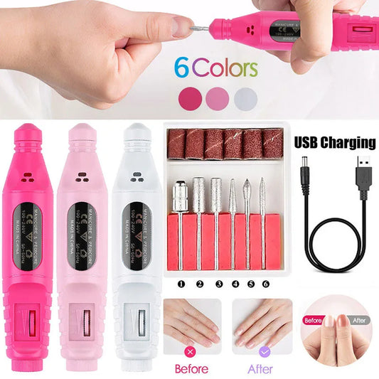 LULAA Multitype Plug Nail Drill Machine Electric Manicure Milling Cutter Set For Gel Nail Polish Manicure Tool Nail Accessories - Bakka shop